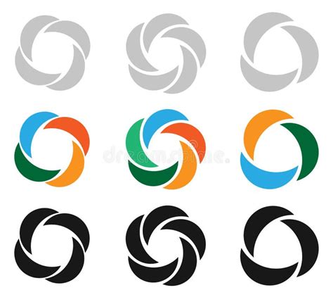 Modern Flat Circular Icons In 3 Version Segmented Circle Icons Stock