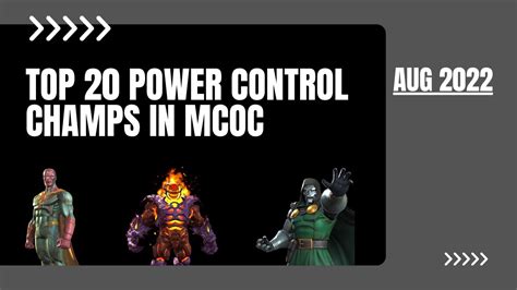 Top 20 Power Control Champs Marvel Contest Of Champions Youtube