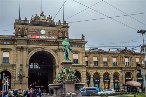 Historic and Old Zurich HB Train Station in Switzerland Europe ...