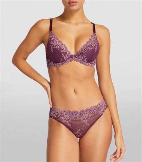 Womens Wacoal Purple Lace Embrace Bikini Briefs Harrods UK