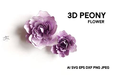 3d Peony Svg Paper Flower Svg 3d Paper Flower For Cricut