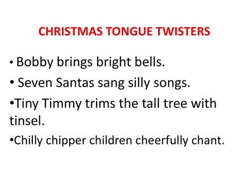 Christmas Tongue Twisters Online Presentation