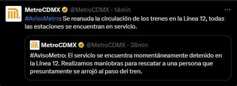 Metro y Metrobús CDMX hoy 9 de abril se reanuda servicio en línea 12