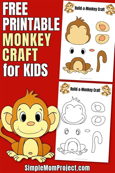 Easy Build A Monkey Craft For Kids With Free Template Artofit