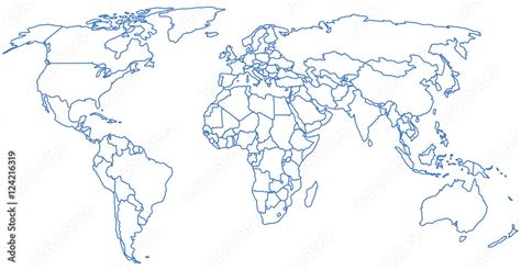 simple sketch of the world map Stock Vector | Adobe Stock