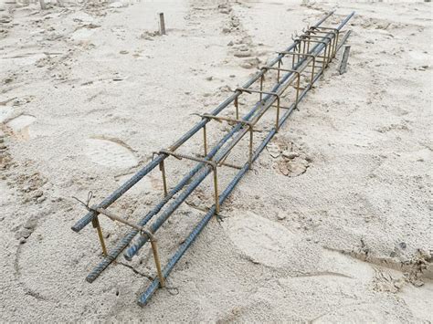 Steel Concrete Reinforcement for House Foundation Left Outside Stock Image - Image of ...