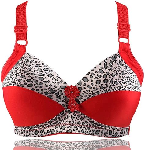 Mkool Frauen Wireless Bh Leopardenmuster Bh Push Up Justierte