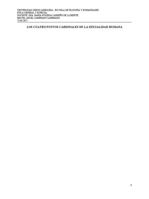 Los Cuatro Puntos Cardinales De La Sexualidad Pdf