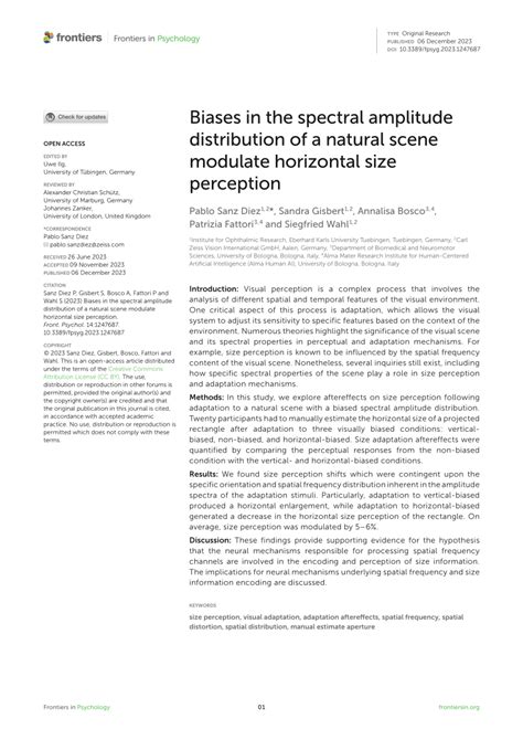 Pdf Biases In The Spectral Amplitude Distribution Of A Natural Scene