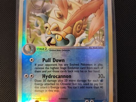 Omastar 19 100 EX Sandstorm Pokemon Card Reverse Holo Foil Rare Near