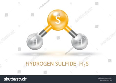 Hydrogen Sulfide H S Molecule Models Grey Stock Vector Royalty Free