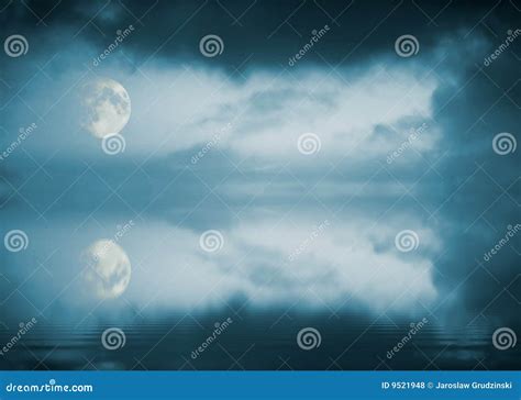 Full moon reflection stock photo. Image of clouds, blue - 9521948