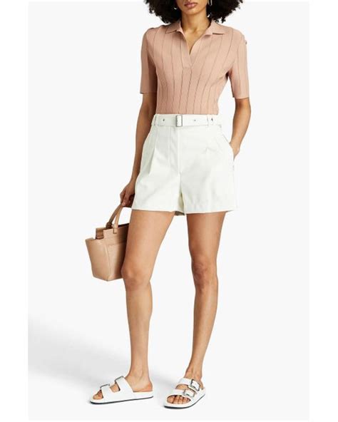 Phillip Lim Belted Faux Leather Shorts In White Lyst