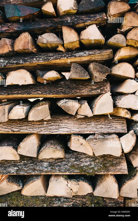 Stacked Firewood Background Stock Photo Alamy