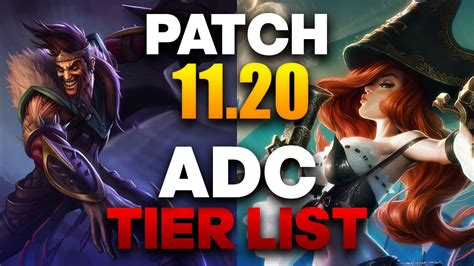 Adc Tier List Patch 11 20 The Best Adcs And Builds To Climb With Youtube