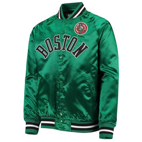 Full-Snap Youth Hardwood Classics Boston Celtics Kelly Green Jacket ...