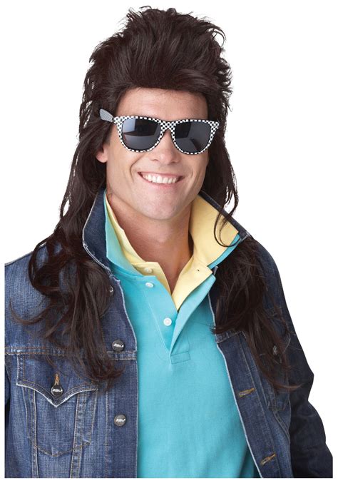 S Brown Rock Mullet Men S Costume Wig S Accessories