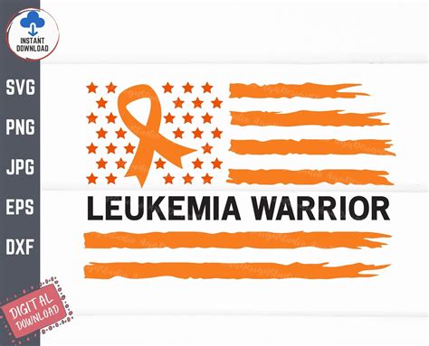 Leukemia Warrior American Flag Svg Leukemia Warrior Svg Etsy