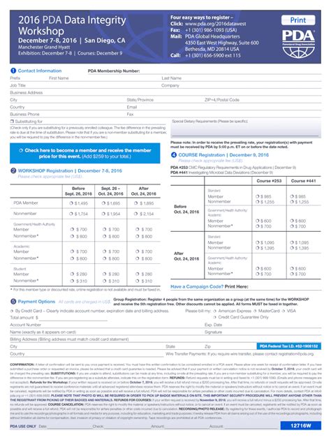 Fillable Online 2016 PDA Data Integrity Four Easy Ways To Register