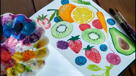 Gouache Painting Tutorial How To Paint Fruits And Veggies YouTube