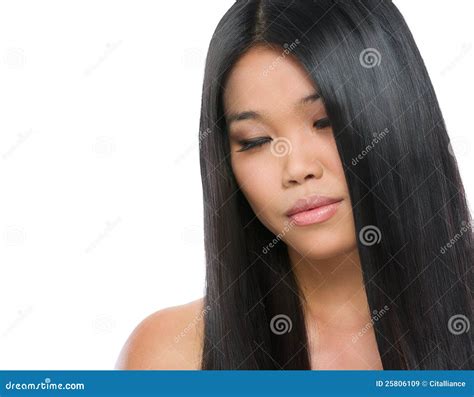 Beauty Portrait Of Asian Brunette Girl Stock Image Image Of Long Brown
