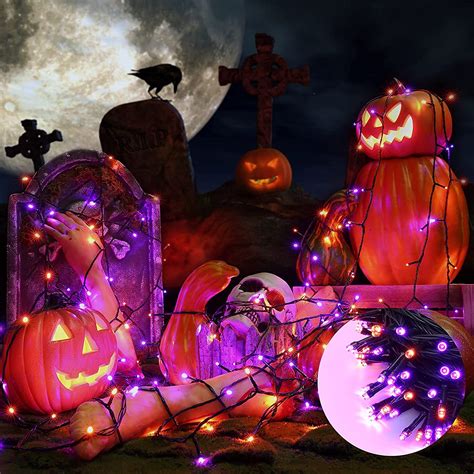 Joomer Orange Purple Halloween Lights 100FT 300 LED Connectable