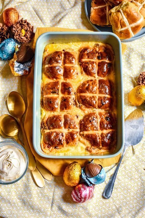 Hot Cross Bun Pudding With Lemon Curd SPON GastroGays