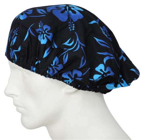 Bouffant Scrub Caps Black Lava Flowers