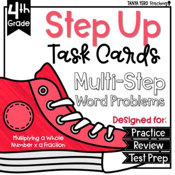 4 NF 4 Fraction Multi Step Word Problems Task Cards Multiplying