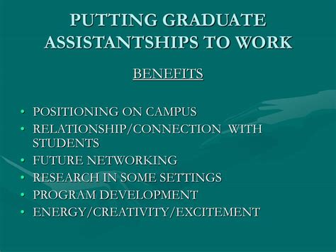 Ppt Putting Graduate Assistantships To Work For You In Your Campus Recreation Program Thomas