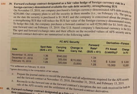 L Forward Exchange Contract Designated As A Chegg