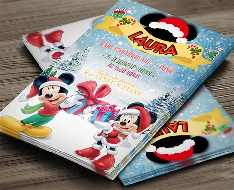 Convite Digital Natal Mickey E Minnie Mod Montando A Sua Festa Oficial