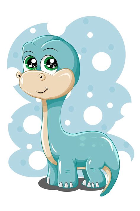 Un pequeño dinosaurio azul bebé lindo y pequeño diseño de ilustración