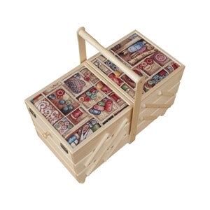 Extra Large Wooden Sewing Box Rustic Eco Friendly Craft Storage