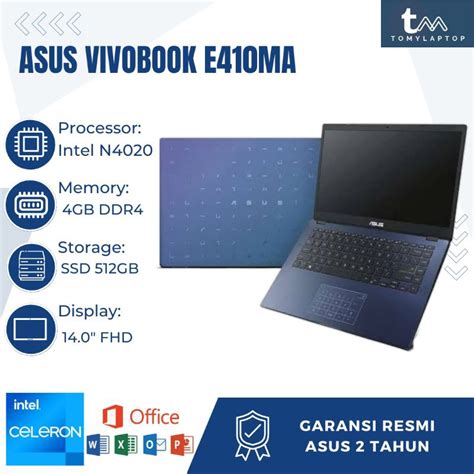 Jual Laptop Baru Murah Asus Vivobook E410maintel N4020ram 4gbssd