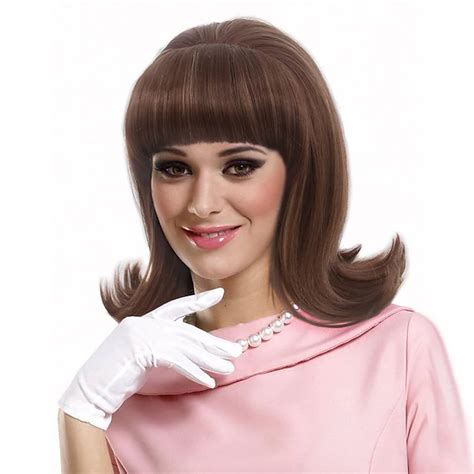 Blonde Beehive Wig With Bangs 50 S Flip Wig For Women 60s 70s Party Costume Cosplay Carnival