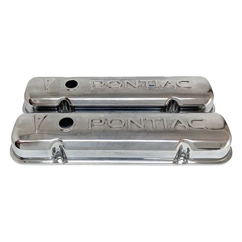 Pontiac Polished Valve Covers Raised Letter Logo Die Cast Aluminum Ansen Usa