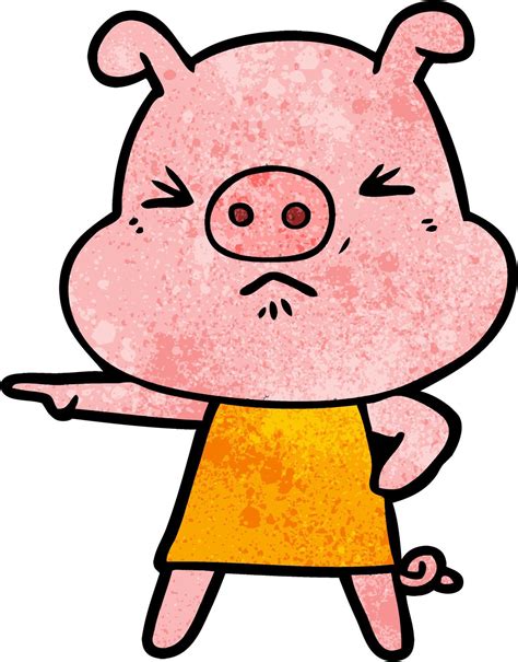 Cartoon Angry Pig 12408871 Vector Art At Vecteezy