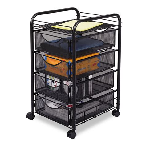 Safco Onyx Double Mesh Mobile File Cart 1 Each Black