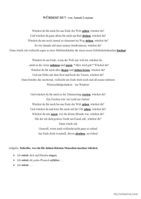 Würdest du Deutsch DAF Arbeitsblätter pdf doc