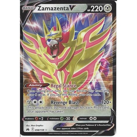 Pokemon Trading Card Game Zamazenta V Rare Holo V Card