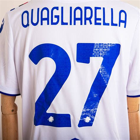 Maglia Away Sampdoria Quagliarella 27 2021 2022 Autografata