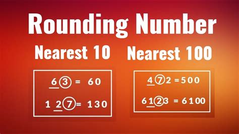 Rounding Number Basic Math Nearest 10 Nearest 100 Rules