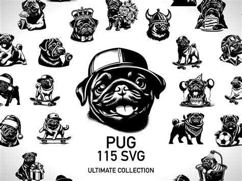 Pug Svg Dog Lover Svg Bundles Collection 115 Cricut Svg Files Diy