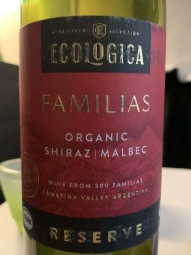 Ecologica Winemaker S Selection Reserve Shiraz Malbec Vivino US