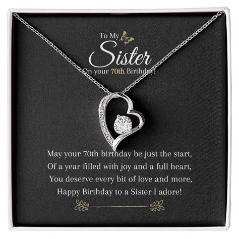 Heart Necklace Sister 70th Birthday 70th Birthday T 70th Etsy