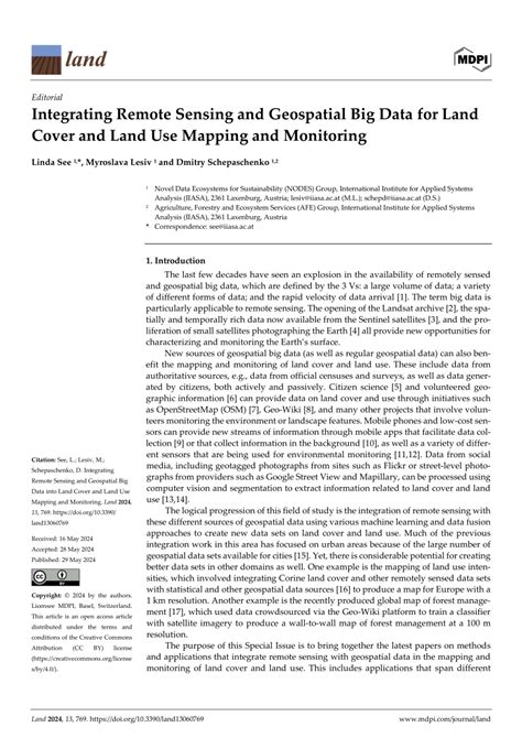 PDF Integrating Remote Sensing And Geospatial Big Data For Land Cover