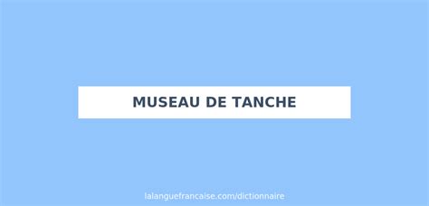 D Finition De Museau De Tanche Dictionnaire Fran Ais