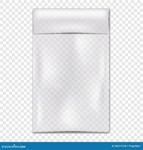 Clear Vinyl Pouch With Fold Top On Transparent Background Vector Mock