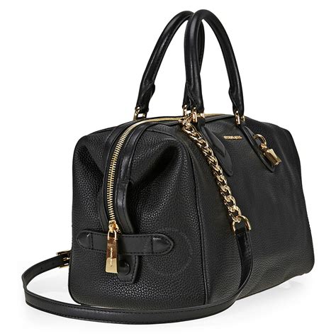 Michael Kors Grayson Large Convertible Pebbled Leather Satchel Black